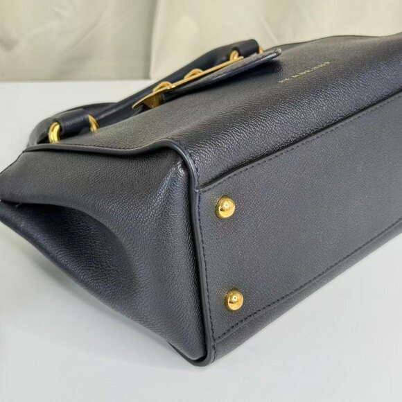 Burberry Black Leather Buckle Shoulder Bag Crossbody with Gold Tone Hardware - Picture 6 of 10